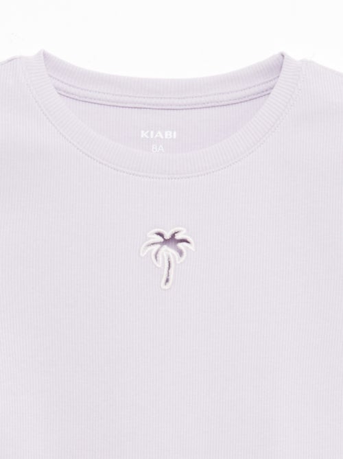 T-shirt met korte mouwen en ajourdetails - Kiabi