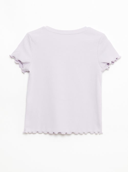 T-shirt met korte mouwen en ajourdetails - Kiabi