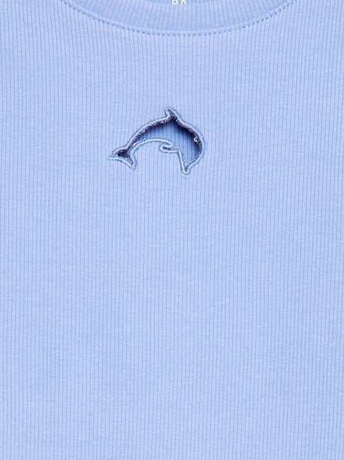 T-shirt met korte mouwen en ajouré-details - Kiabi