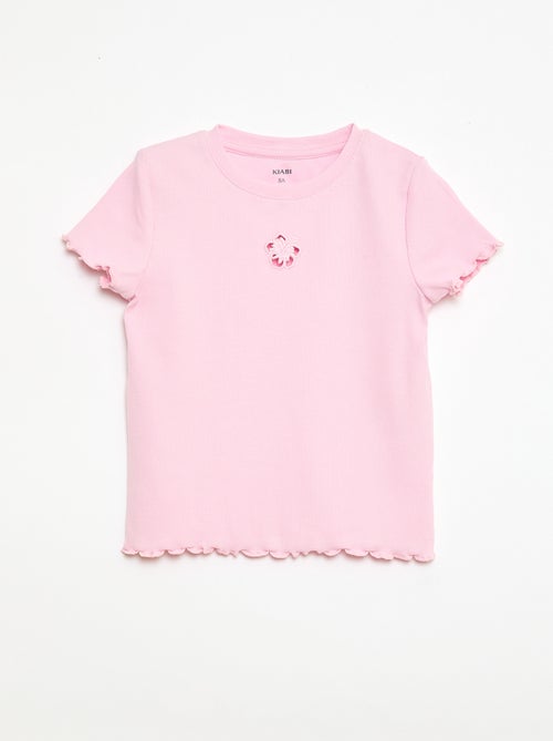 T-shirt met korte mouwen en ajouré-vorm - Kiabi