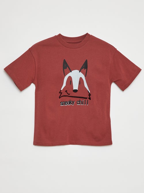 T-shirt met korte mouwen en applicatie - Kiabi