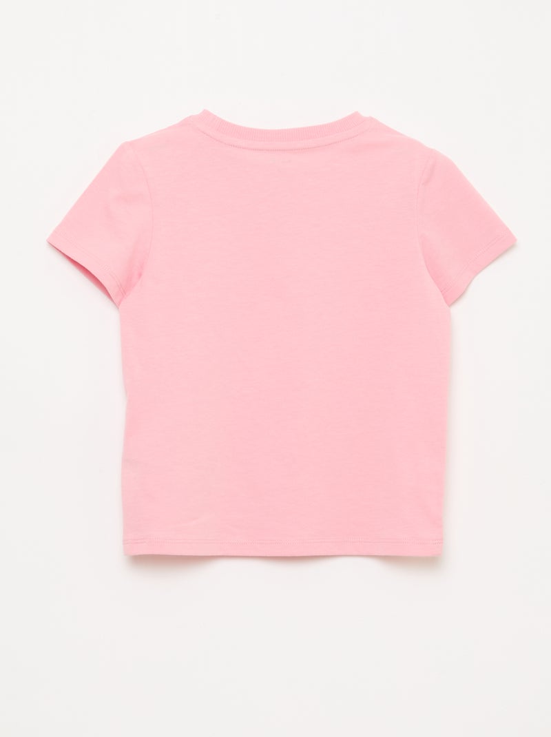 T-shirt met korte mouwen en borduursels Rose - Kiabi