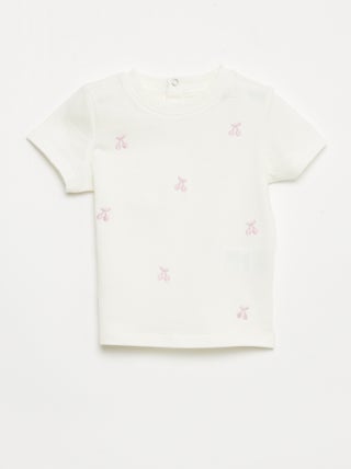 T-shirt met korte mouwen en borduursels