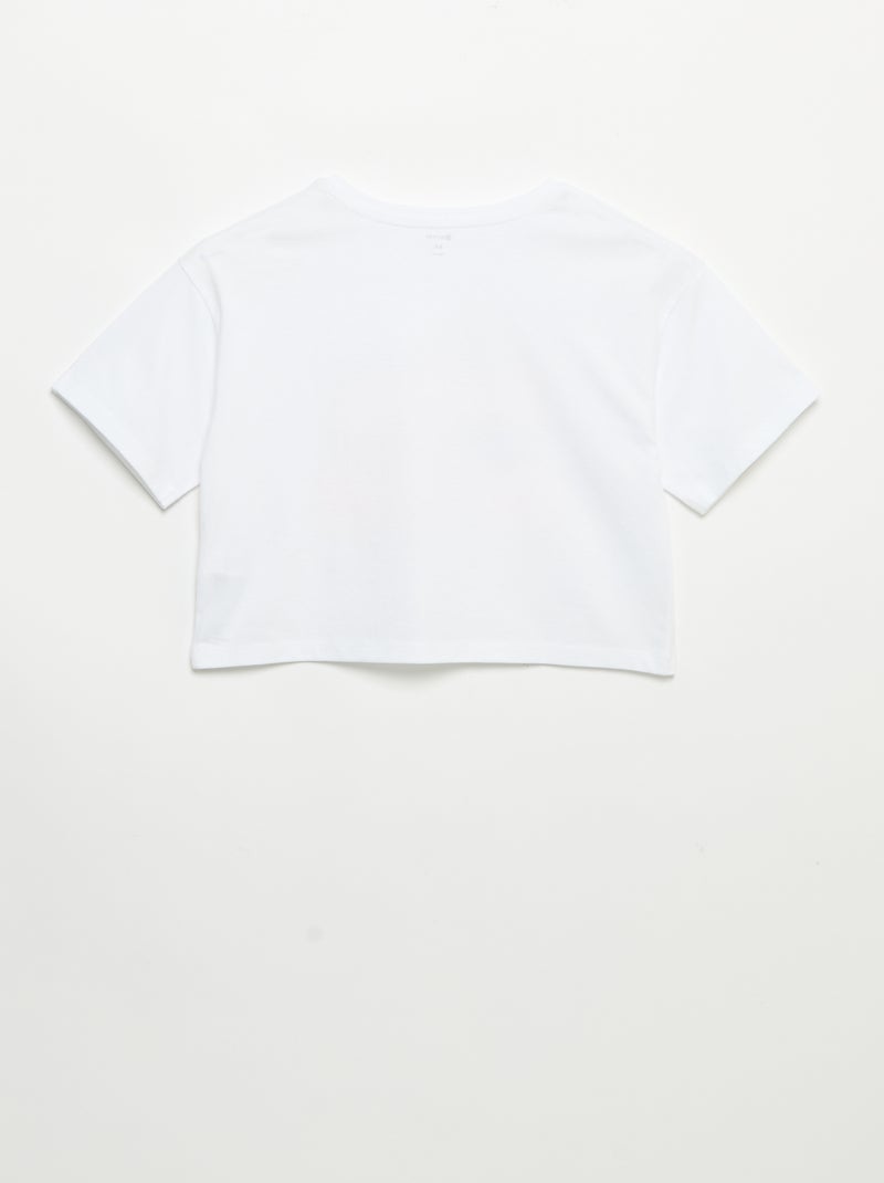 T-shirt met korte mouwen en borduursels Wit - Kiabi