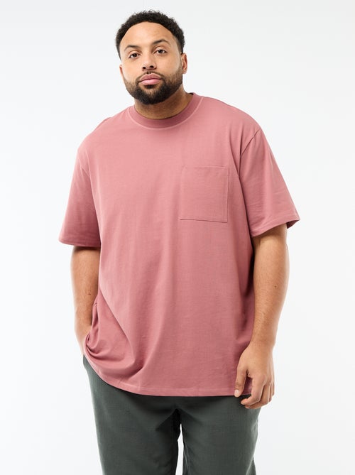 T-shirt met korte mouwen en borstzak - Kiabi