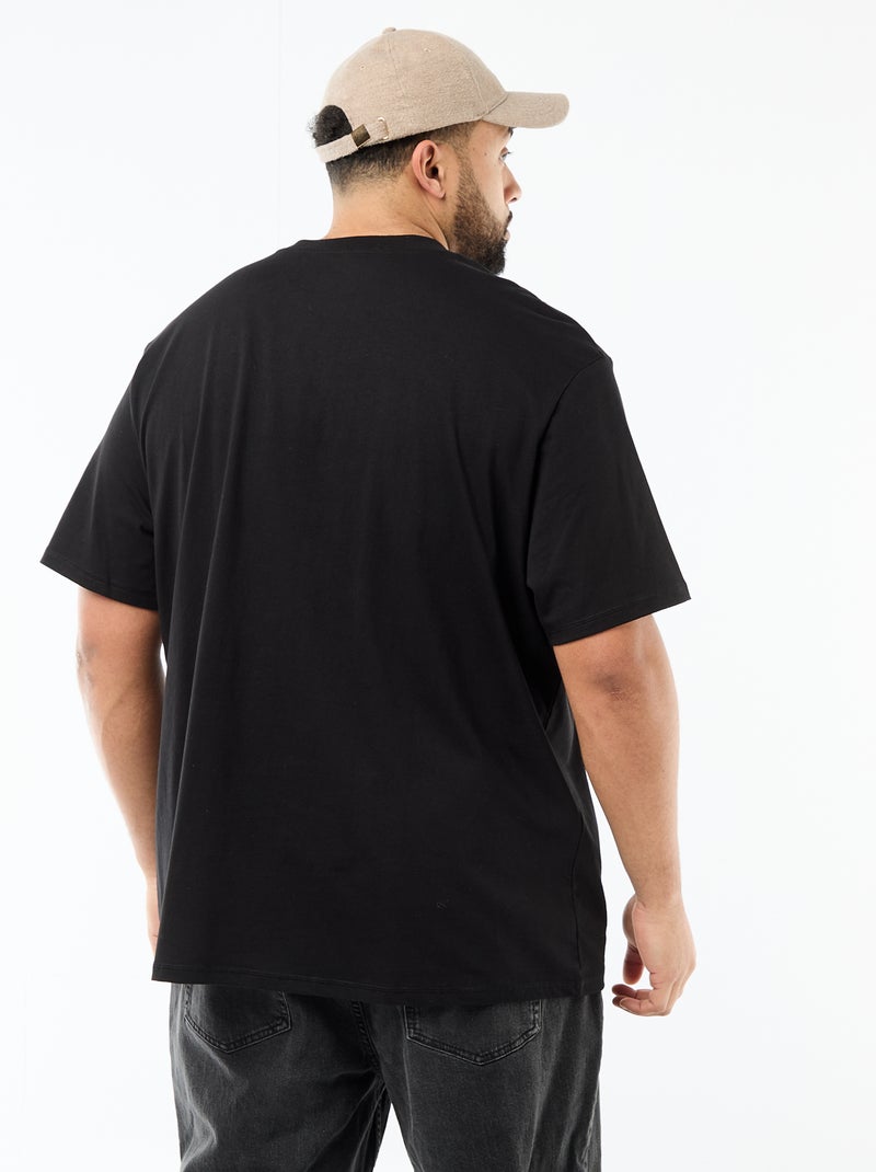 T-shirt met korte mouwen en borstzak Zwart - Kiabi