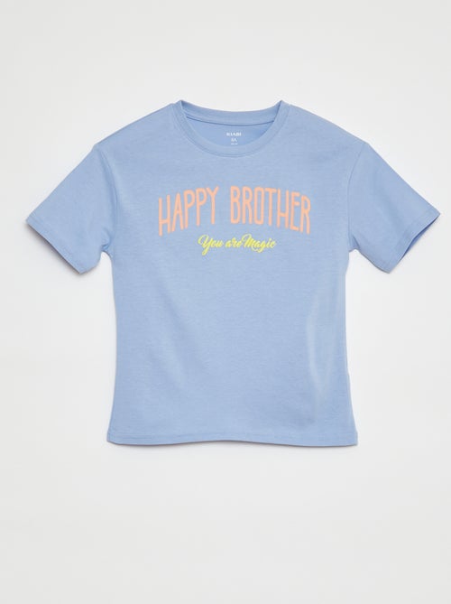 T-shirt met korte mouwen en 'Brother'-applicatie - Kiabi