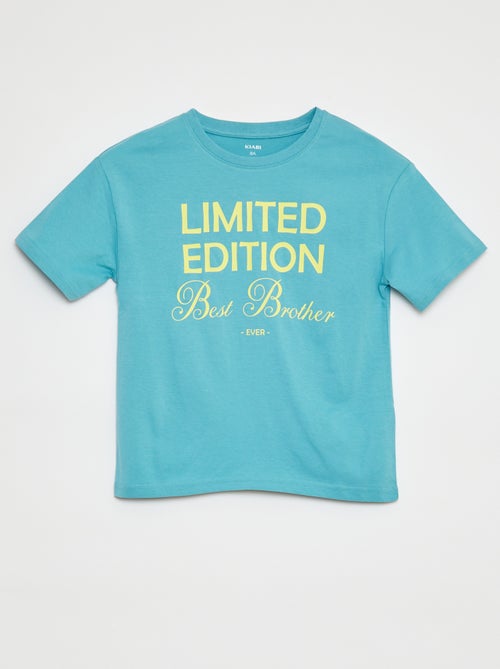 T-shirt met korte mouwen en 'Brother'-applicatie - Kiabi