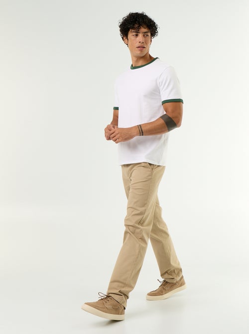 T-shirt met korte mouwen en contrasterende boorden - Kiabi