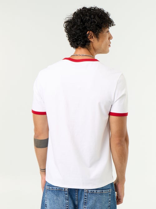 T-shirt met korte mouwen en contrasterende boorden - Kiabi