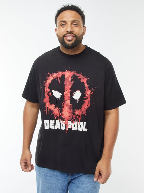T-shirt met korte mouwen en 'Deadpool'-print - Kiabi