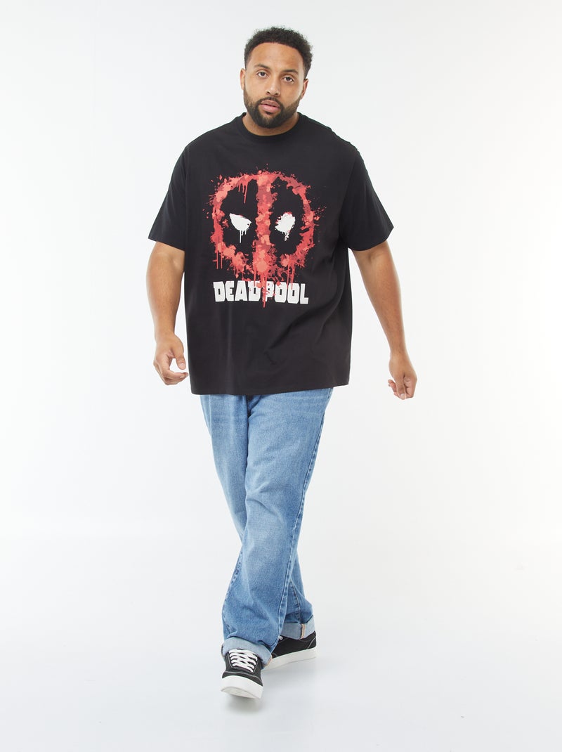 T-shirt met korte mouwen en 'Deadpool'-print Zwart - Kiabi