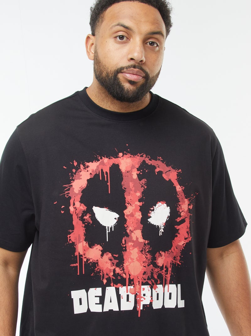 T-shirt met korte mouwen en 'Deadpool'-print Zwart - Kiabi