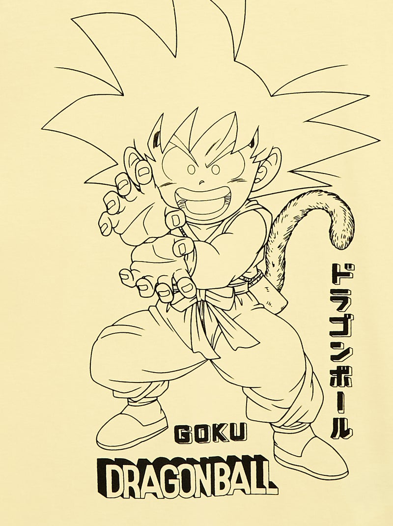 T-shirt met korte mouwen en 'Dragon ball Z'-print Geel - Kiabi