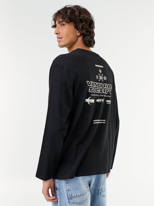 T-shirt met korte mouwen en dubbelzijdige print - Kiabi T-shirt met korte mouwen en dubbelzijdige print - Kiabi