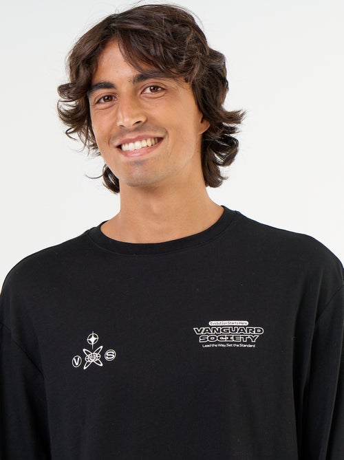 T-shirt met korte mouwen en dubbelzijdige print - Kiabi T-shirt met korte mouwen en dubbelzijdige print - Kiabi