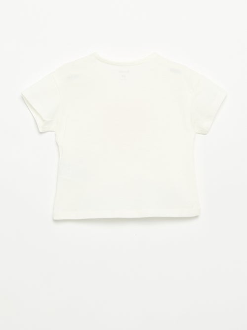 T-shirt met korte mouwen en gestikt hart - Kiabi