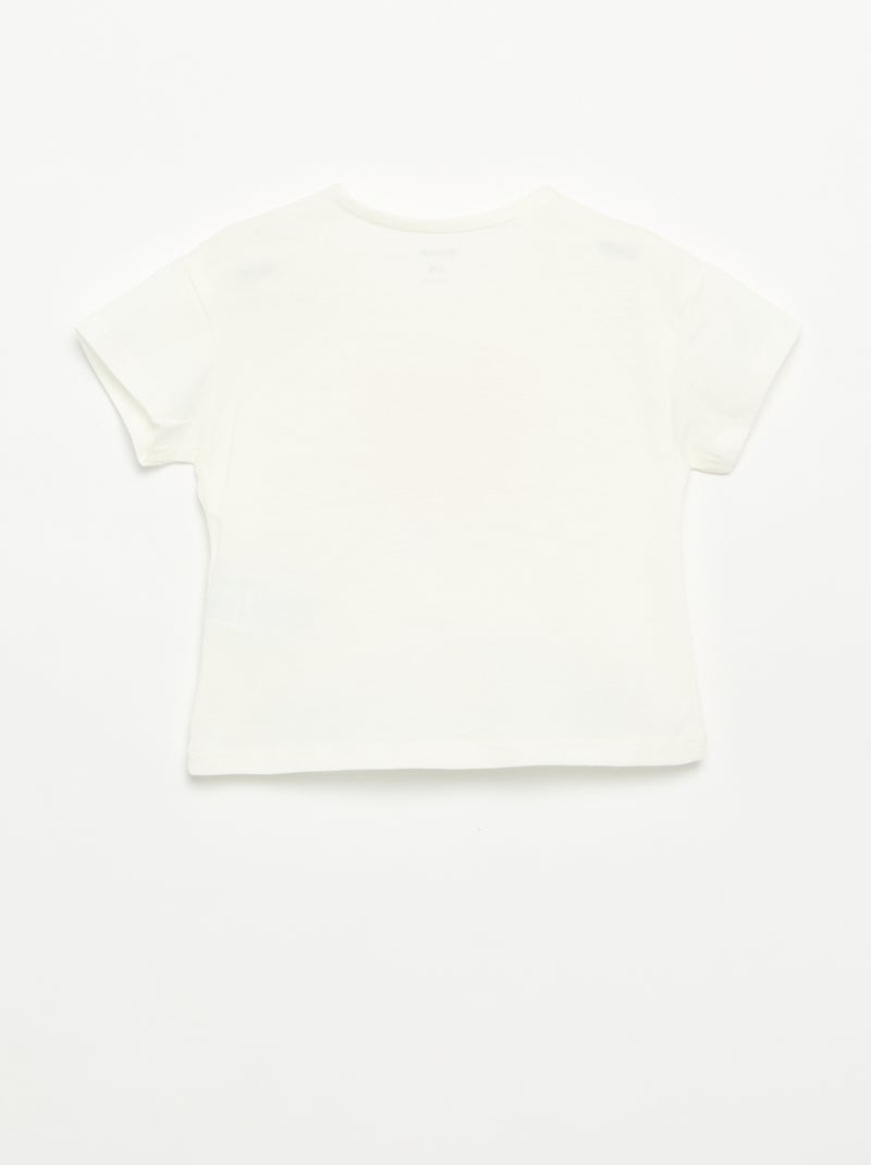 T-shirt met korte mouwen en gestikt hart Wit - Kiabi