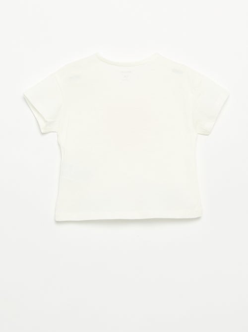 T-shirt met korte mouwen en gestikt hart - Kiabi