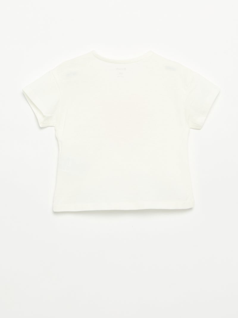 T-shirt met korte mouwen en gestikt hart Wit - Kiabi