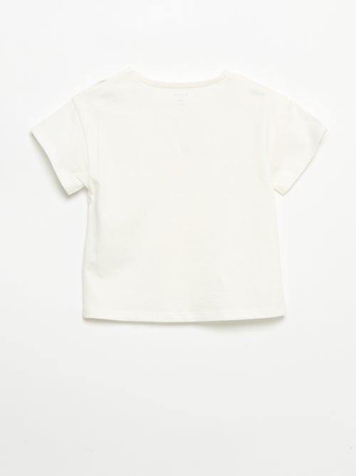 T-shirt met korte mouwen en gestikt hart - Kiabi