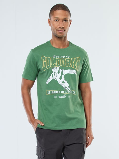 T-shirt met korte mouwen en 'Goldorak'-print - Kiabi