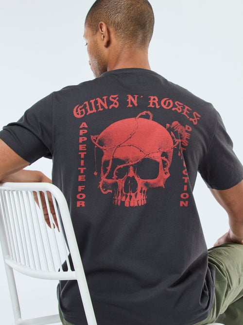 T-shirt met korte mouwen en 'Guns N' Roses'-print - Kiabi