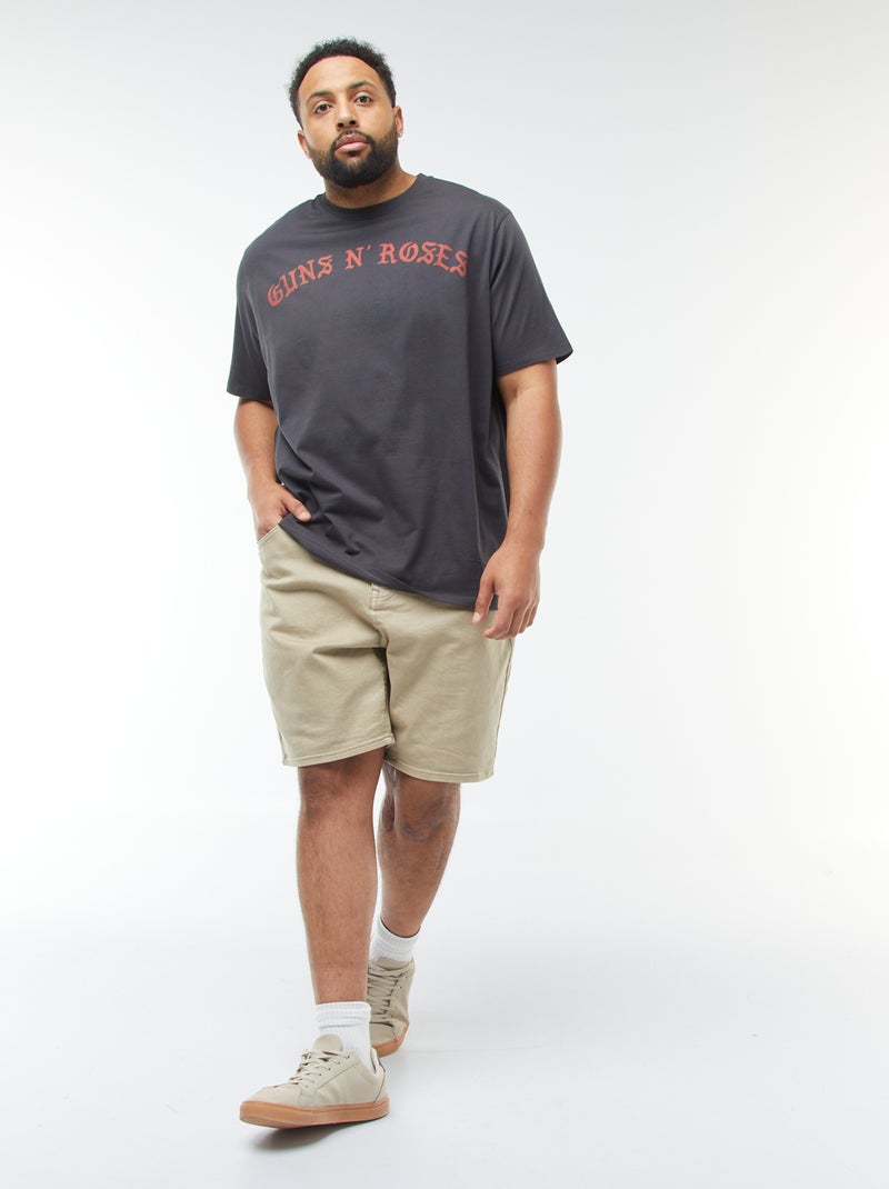 T-shirt met korte mouwen en 'Guns N' Roses'-print Zwart - Kiabi