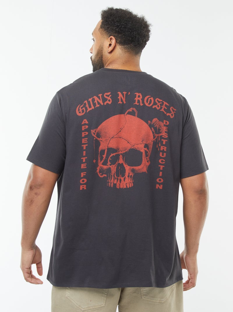 T-shirt met korte mouwen en 'Guns N' Roses'-print Zwart - Kiabi