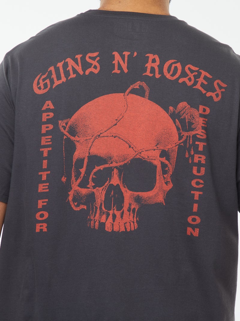 T-shirt met korte mouwen en 'Guns N' Roses'-print Zwart - Kiabi