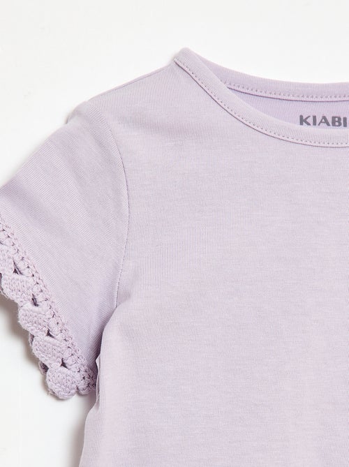 T-shirt met korte mouwen en haakwerkdetails - Kiabi