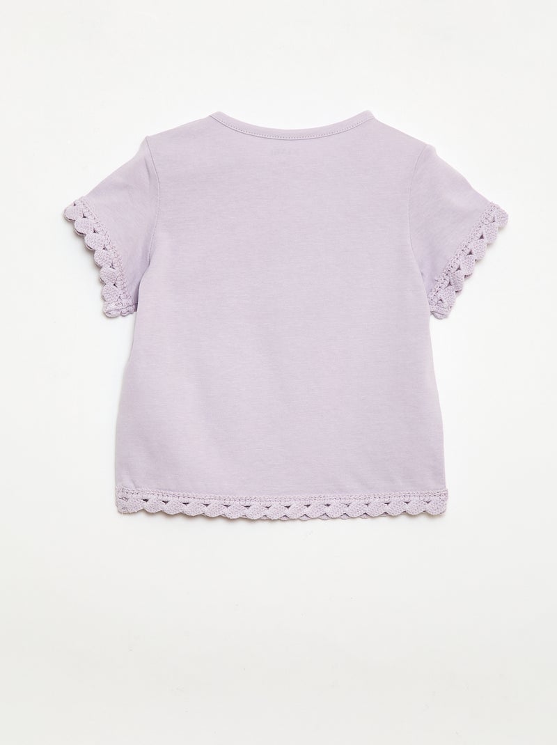 T-shirt met korte mouwen en haakwerkdetails Rose - Kiabi