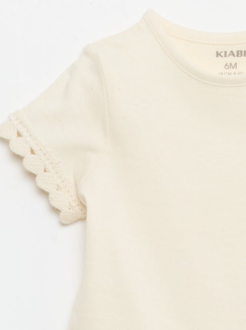 T-shirt met korte mouwen en haakwerkdetails - Kiabi