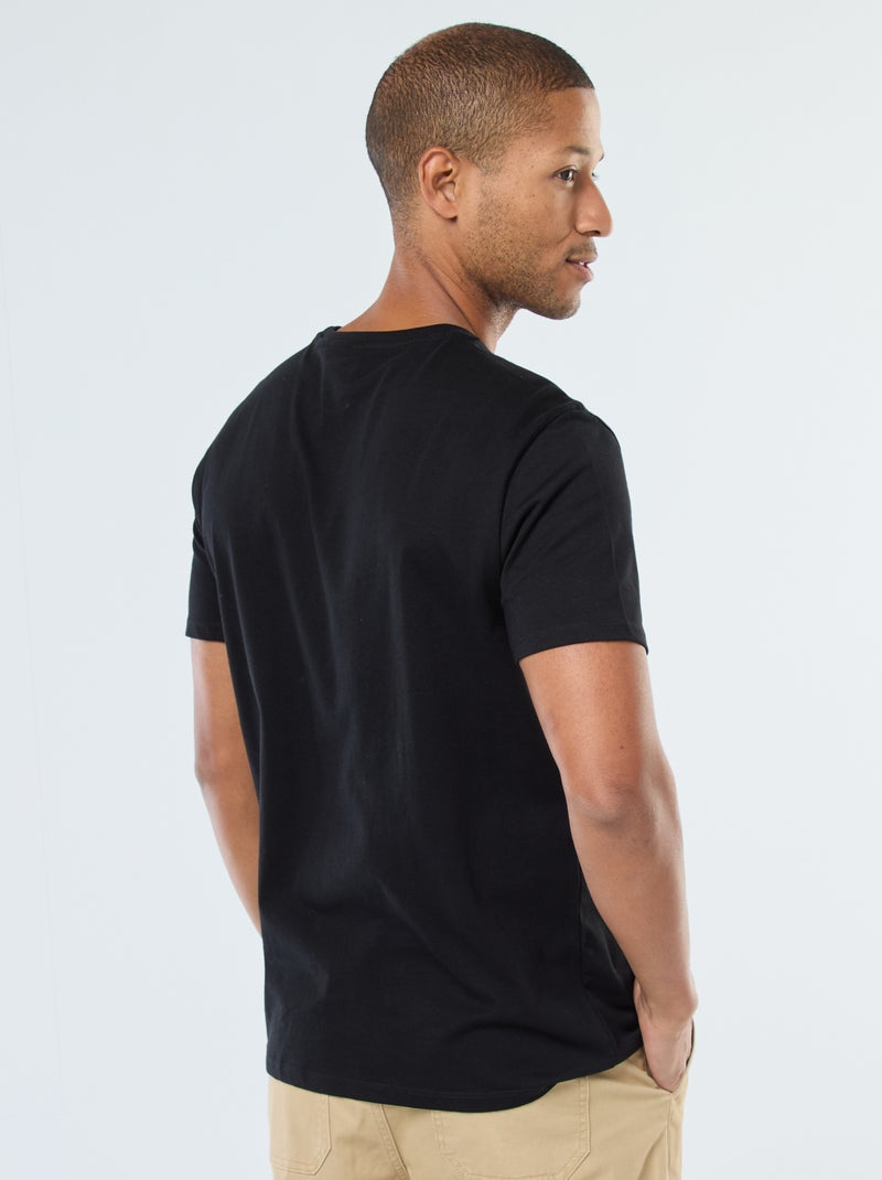 T-shirt met korte mouwen en 'K2000'-print Zwart - Kiabi