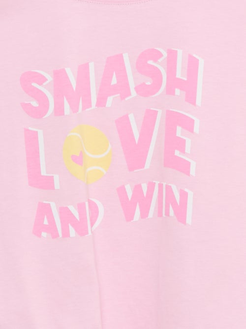 T-shirt met korte mouwen en knoopdetail aan de onderkant - Kiabi