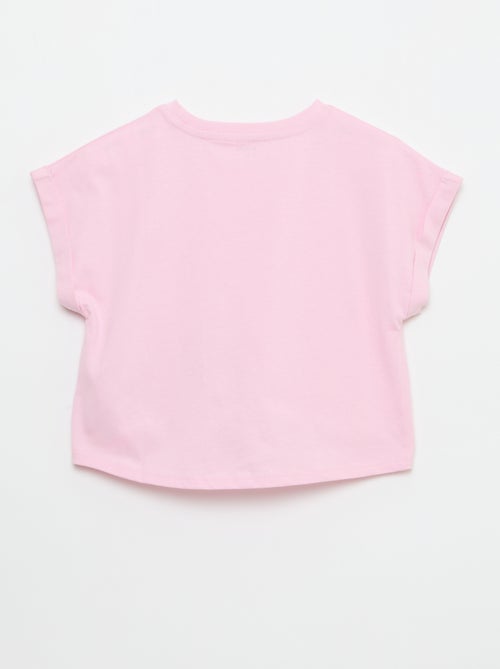 T-shirt met korte mouwen en knoopdetail aan de onderkant - Kiabi