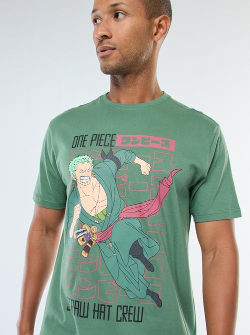 T-shirt met korte mouwen en 'One Piece'-print - Kiabi