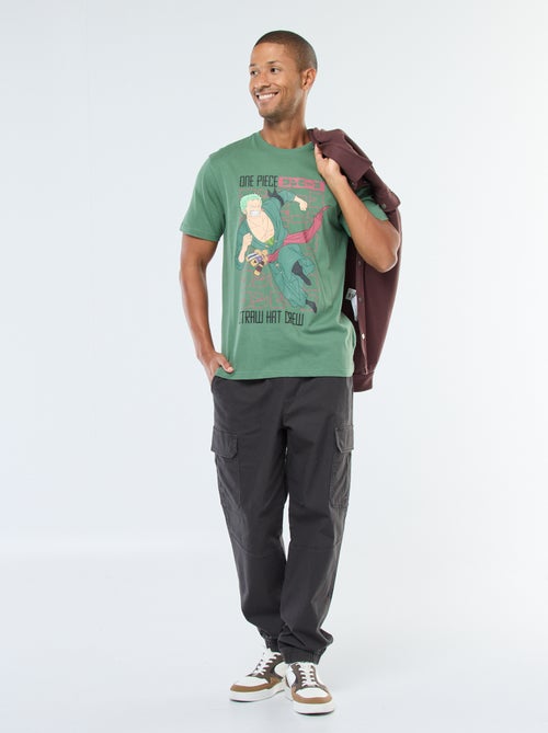 T-shirt met korte mouwen en 'One Piece'-print - Kiabi