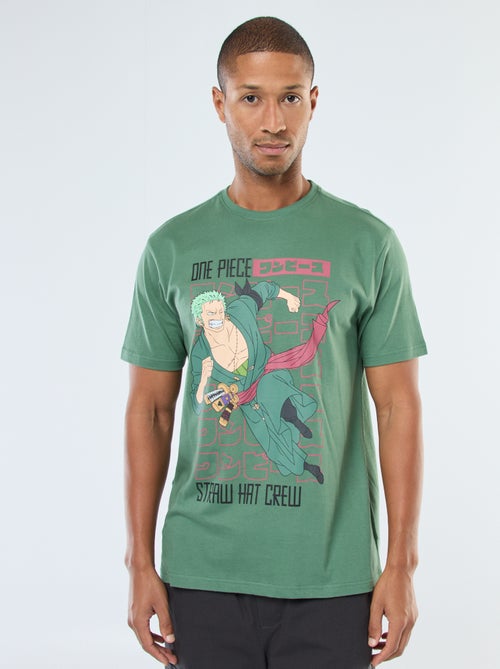 T-shirt met korte mouwen en 'One Piece'-print - Kiabi