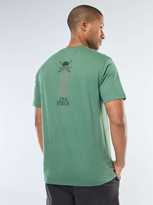 T-shirt met korte mouwen en 'One Piece'-print - Kiabi