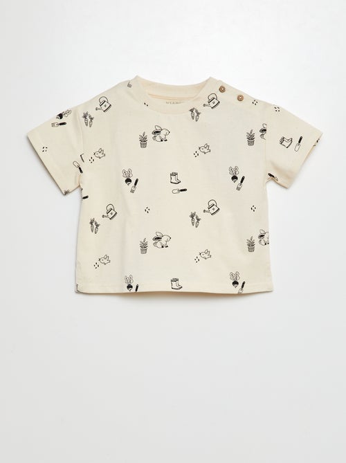 T-shirt met korte mouwen en print - Tough Cotton - Kiabi