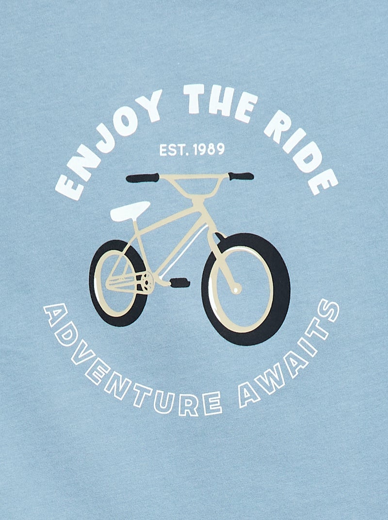 T-shirt met korte mouwen en print Blauw - Kiabi