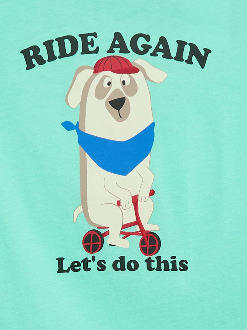 T-shirt met korte mouwen en print Blauw - Kiabi