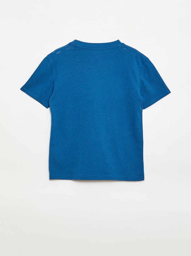T-shirt met korte mouwen en print Blauw - Kiabi