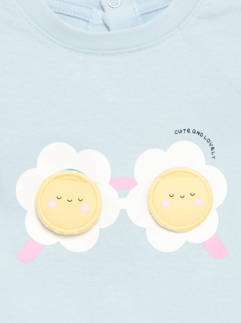 T-shirt met korte mouwen en print Blauw - Kiabi