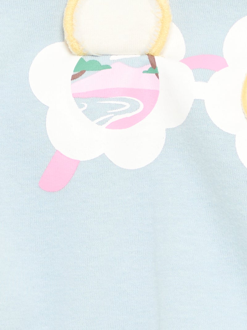 T-shirt met korte mouwen en print Blauw - Kiabi