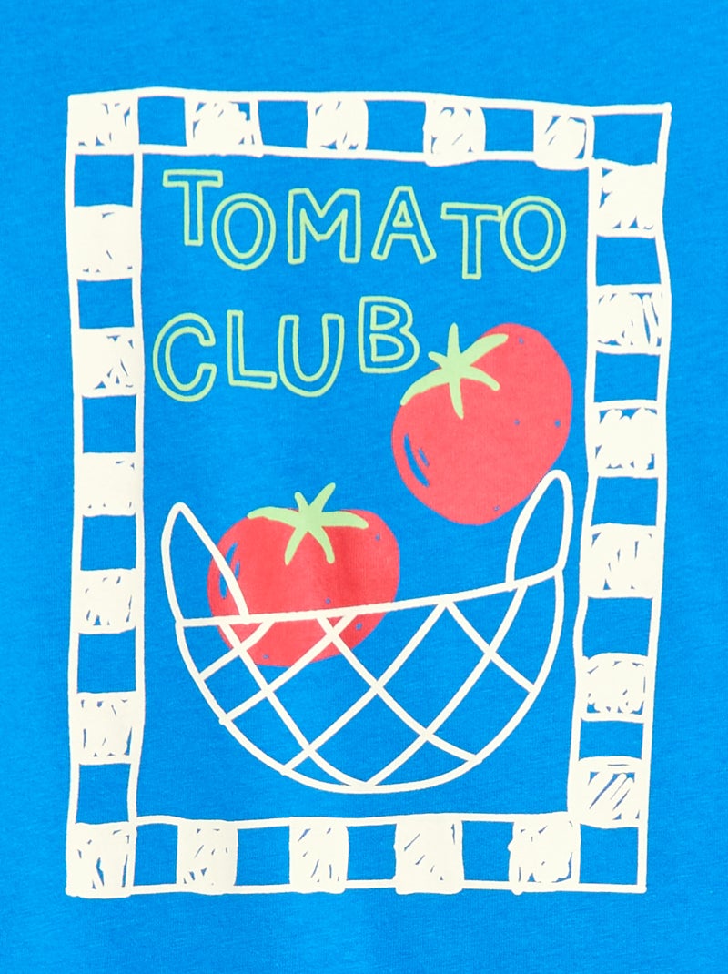 T-shirt met korte mouwen en print Blauw - Kiabi