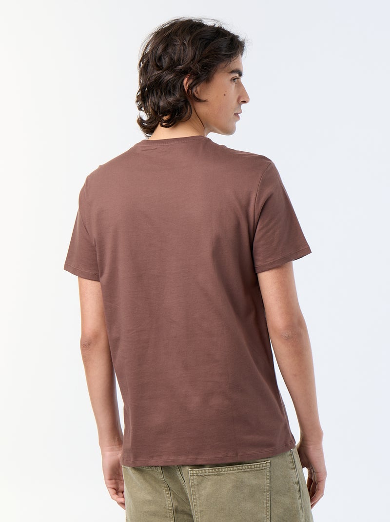 T-shirt met korte mouwen en print Bruin - Kiabi
