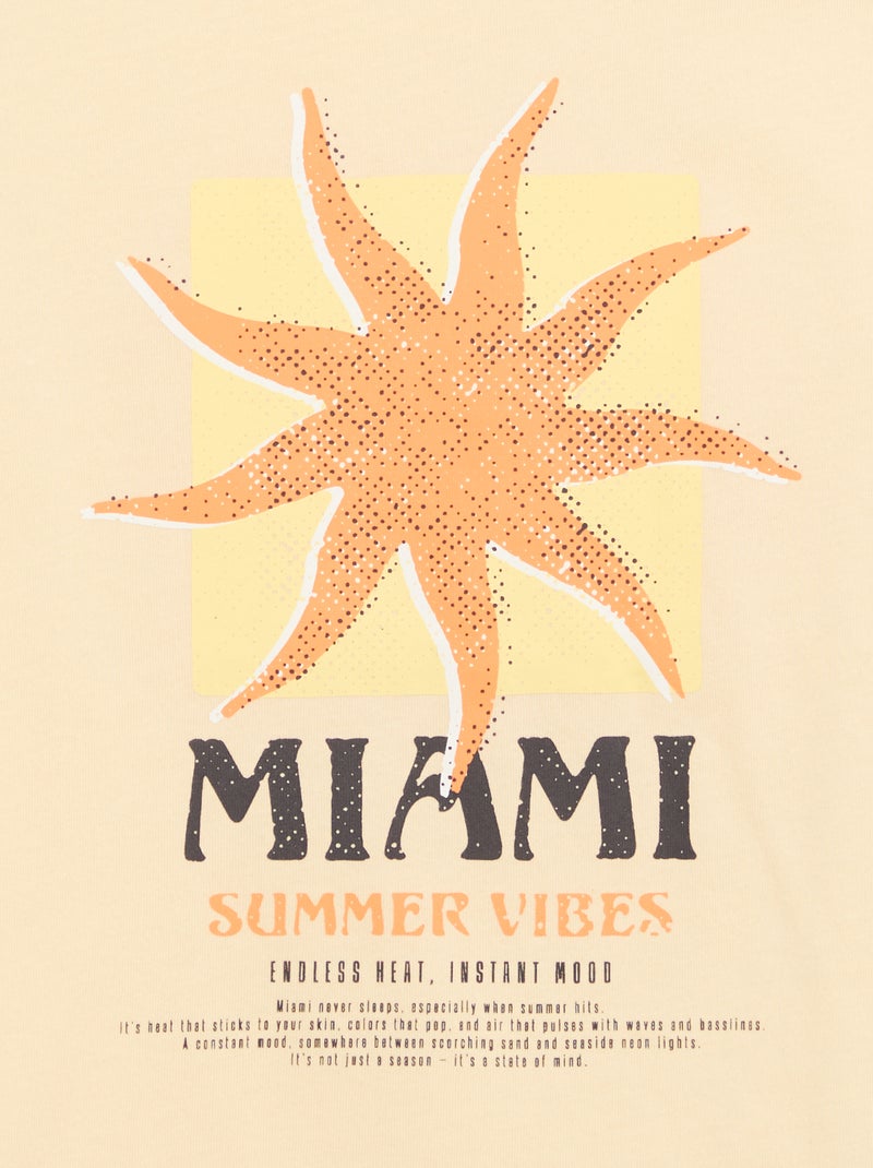 T-shirt met korte mouwen en print Geel - Kiabi