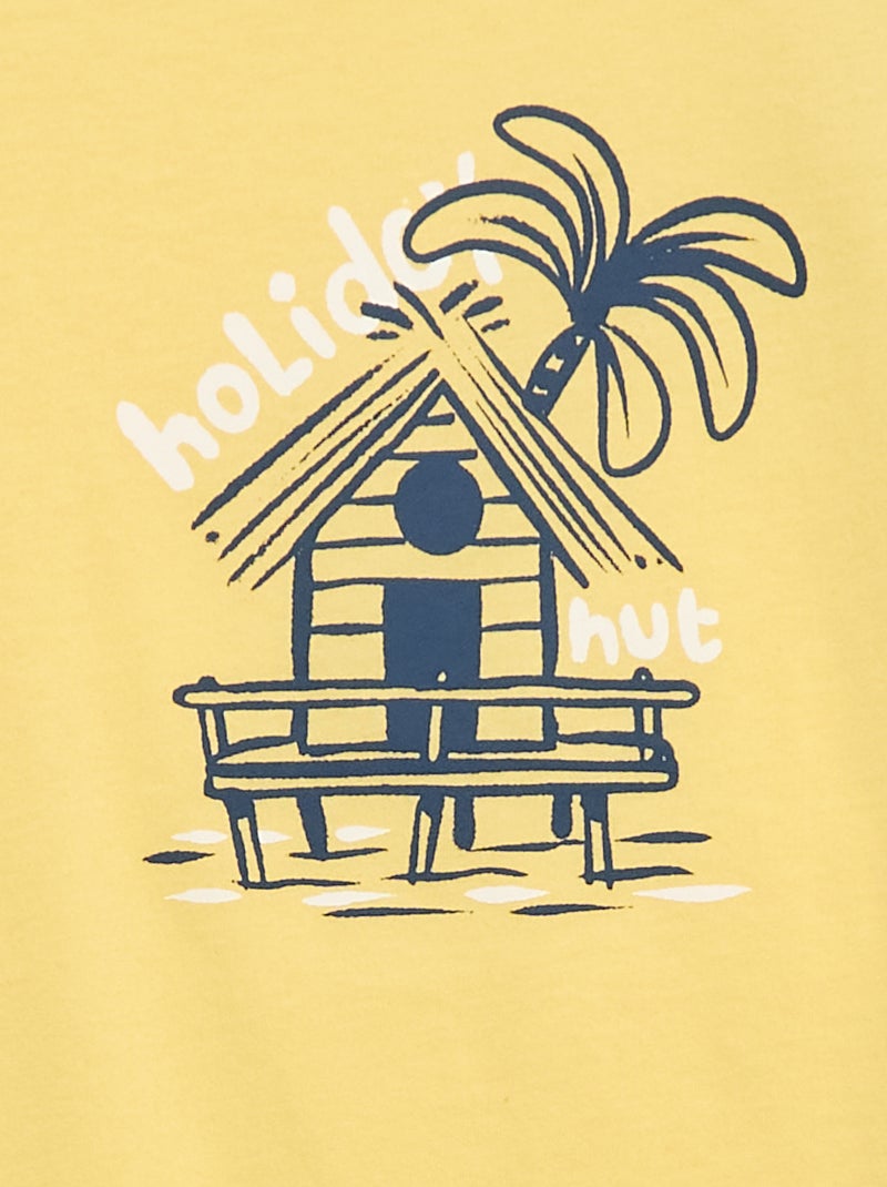 T-shirt met korte mouwen en print Geel - Kiabi